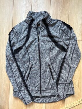 Tangerine Gray Heather with Black Mesh Full-Zip Athletic Jacket Sz Medium